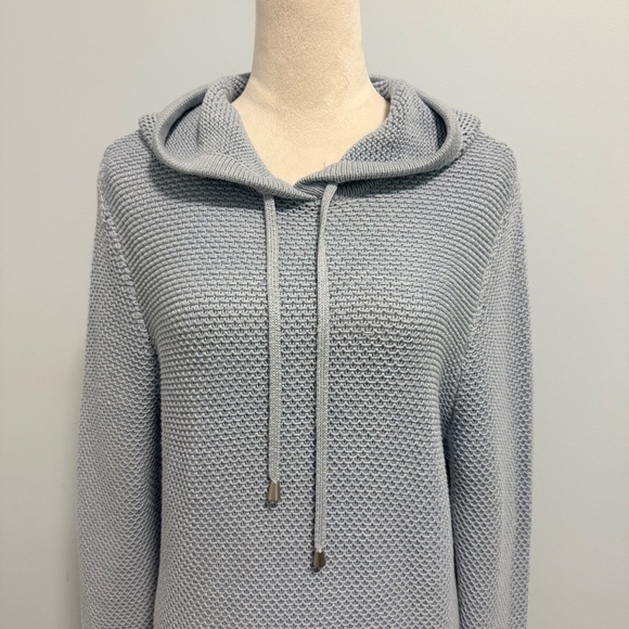Nikole‎ Miller New York Women’s Knit Light Blue Sweater With Hood Size L - Picture 2 of 7